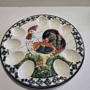 Vintage Ceramic Deviled Egg Plate